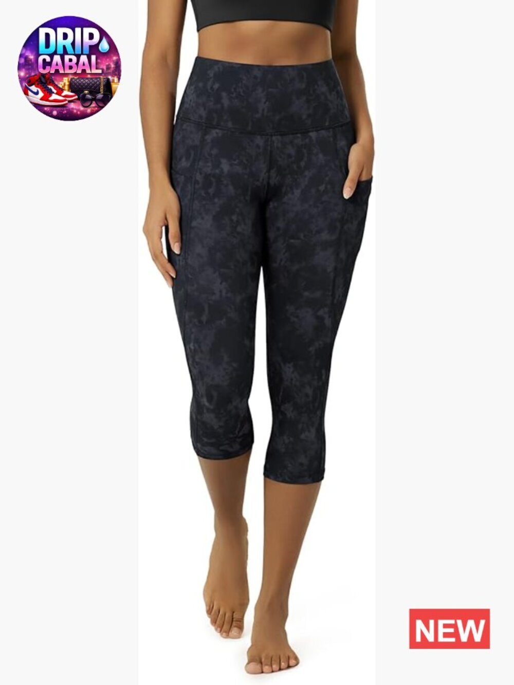 High Waisted Yoga Capris with Pockets, Tummy Control, Non See Through, 4-Way